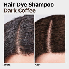 Yocisku Hair Dye Shampoo 3-in-1 in action cleanses and colors for a natural look.