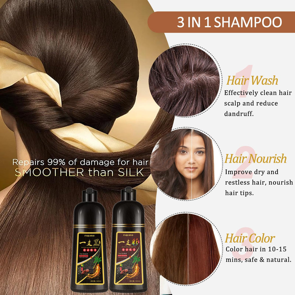 Yocisku Silver Gray Hair Dye Shampoo natural ingredients plant extracts nourish scalp