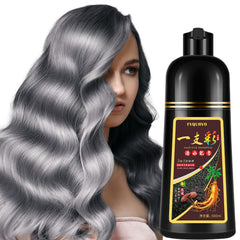Yocisku Silver Gray Hair Dye Shampoo packaging shows sleek bottle for home use