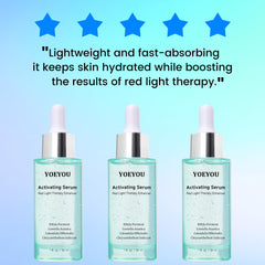 YOEYOU activating serum skin hydration closeup shows a dewy finish after application.