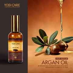 YOGI CARE Moroccan Argan Oil 100ml glass bottle for freshness and premium feel.