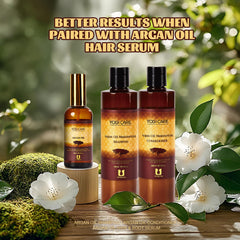 YOGI CARE vegan cruelty-free logo emphasizes natural argan oil benefits