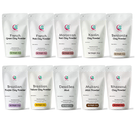 Yogi's Gift 10-clays pack front view for colorful DIY skincare projects.