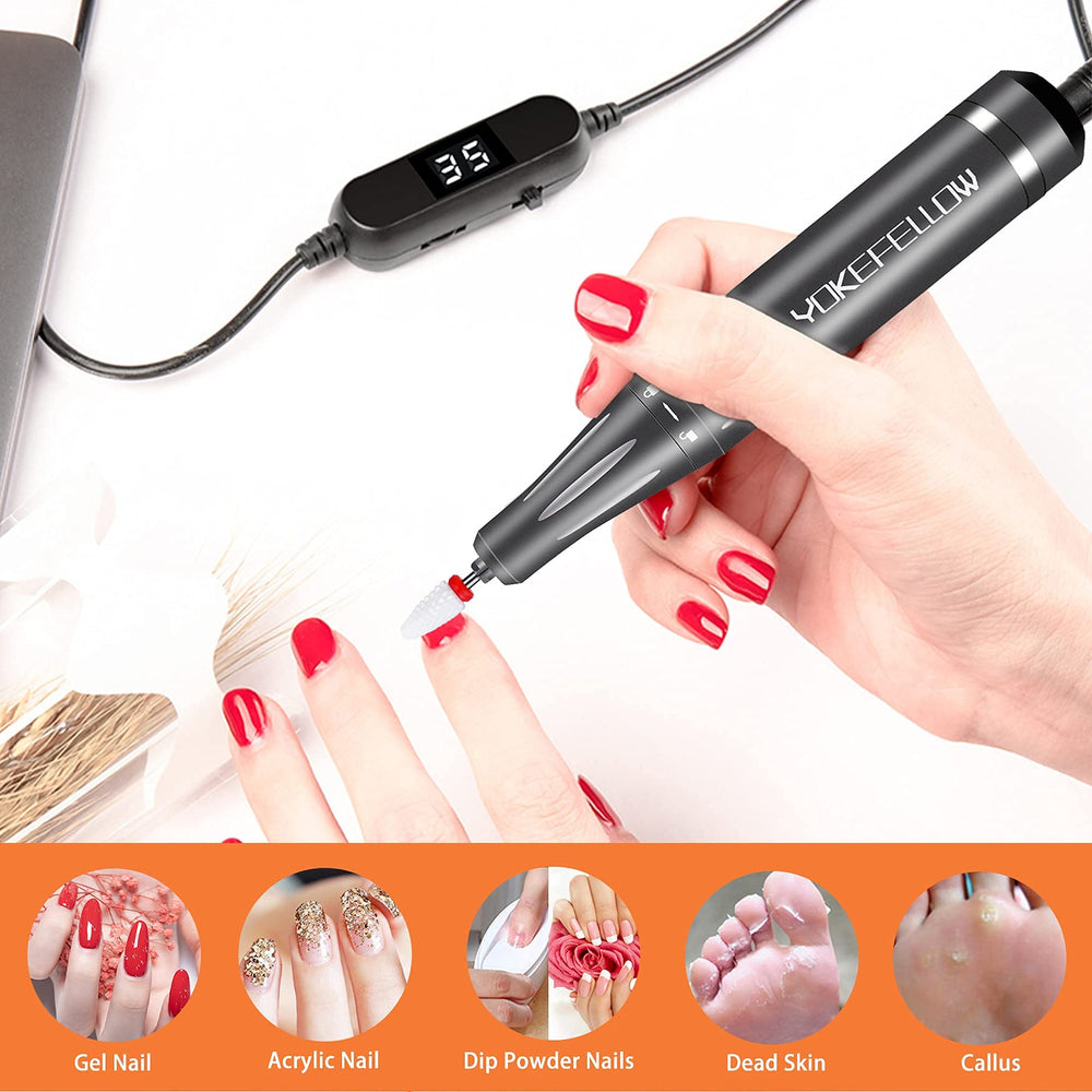 YOKE FELLOW versatile torque supports home or salon nail care.