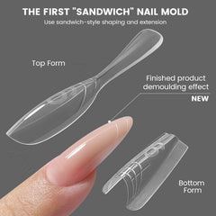 YOKE FELLOW crystal-clear finish works with UV/LED gels for a natural-looking result.