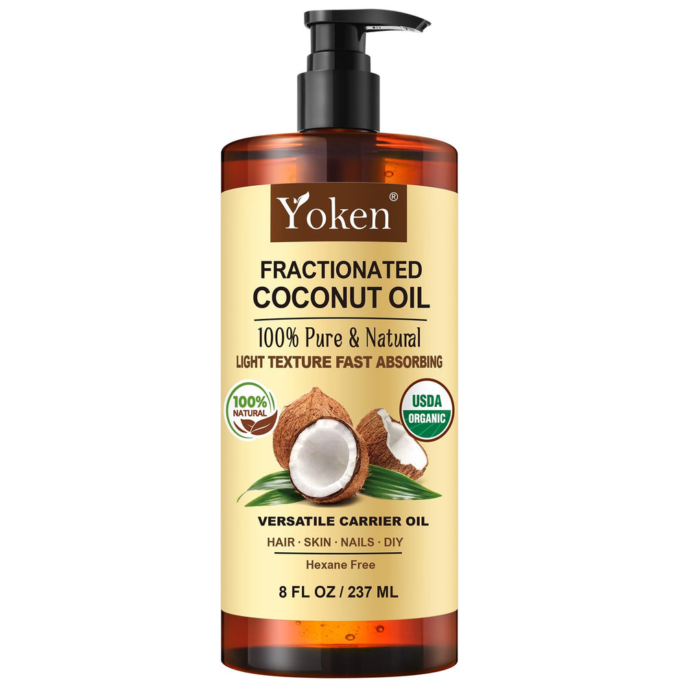 Yoken Coconut Oil bottle pour for easy, mess-free usage.