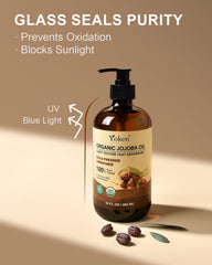 Yoken jojoba oil on skin demonstrates quick absorption and light feel.