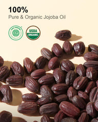 Yoken jojoba oil label highlights certifications and purity.