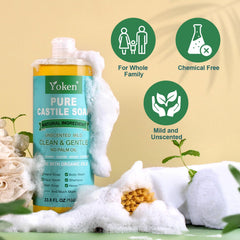 Yoken Castile Soap as body wash for soft, clean skin