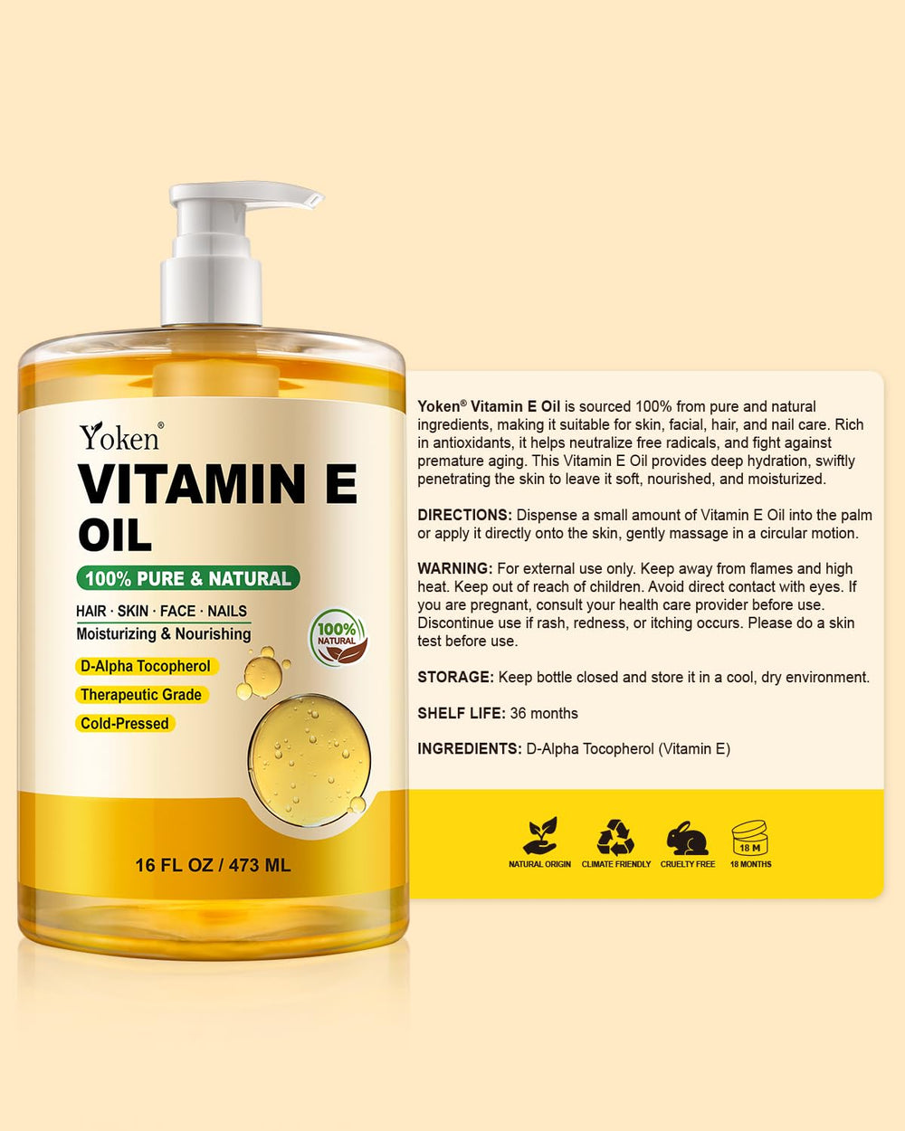 Yoken cruelty-free and ethically sourced Vitamin E oil