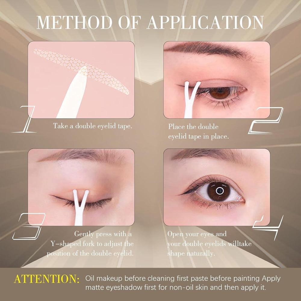 YONMUY long-lasting adhesion helps secure natural eye folds throughout the day.