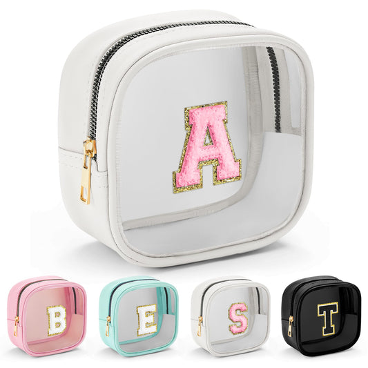 YOOLIFE small clear makeup bag front view for quick access to items.