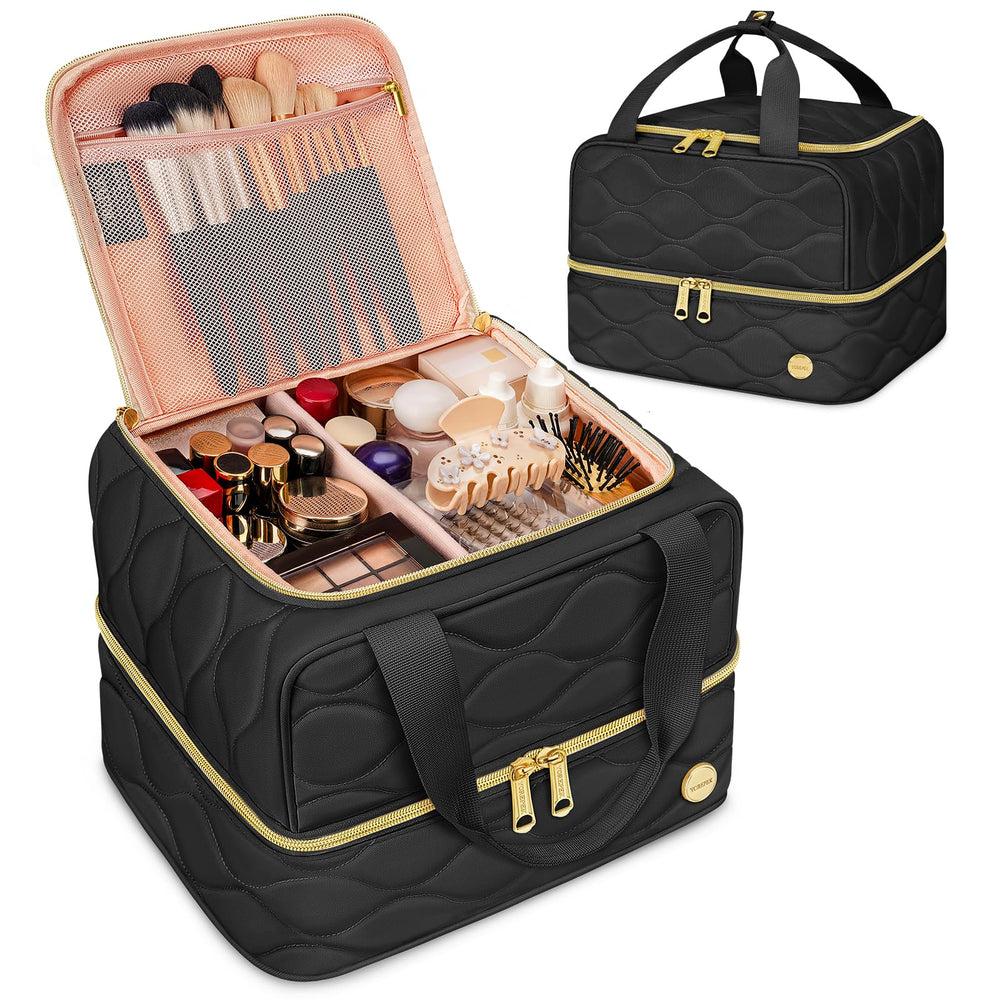 YOREPEK travel makeup organizer bag stylish design complements busy travel routines.