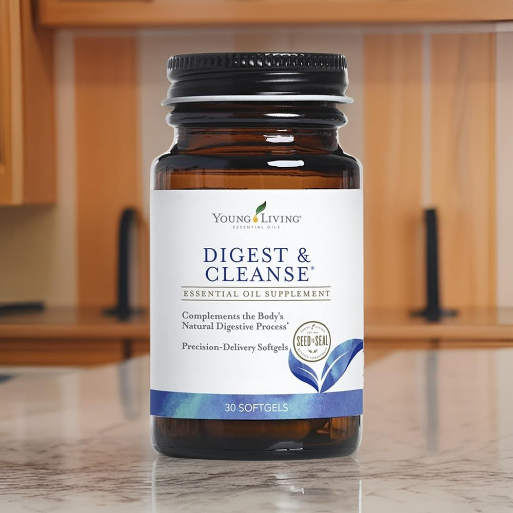 Digest & Cleanse softgel close-up highlighting smooth texture.