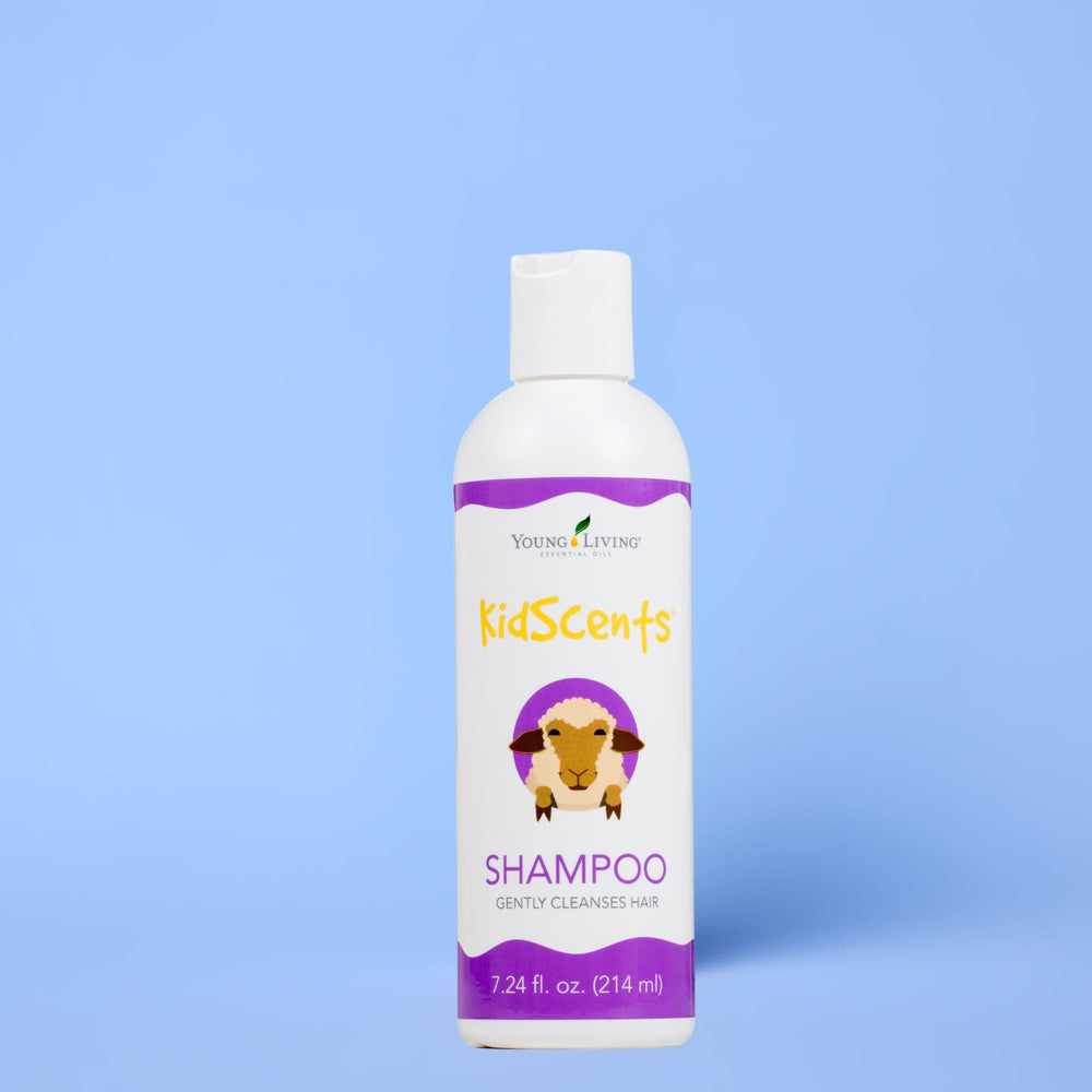 Young Living KidScents Shampoo in kids' bath setting shows easy cleansing.