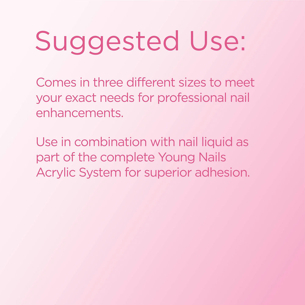 Young Nails Acrylic Core Powder white shade for crisp, clean designs