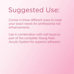 Young Nails clear powder for transparent overlays and strong adhesion.
