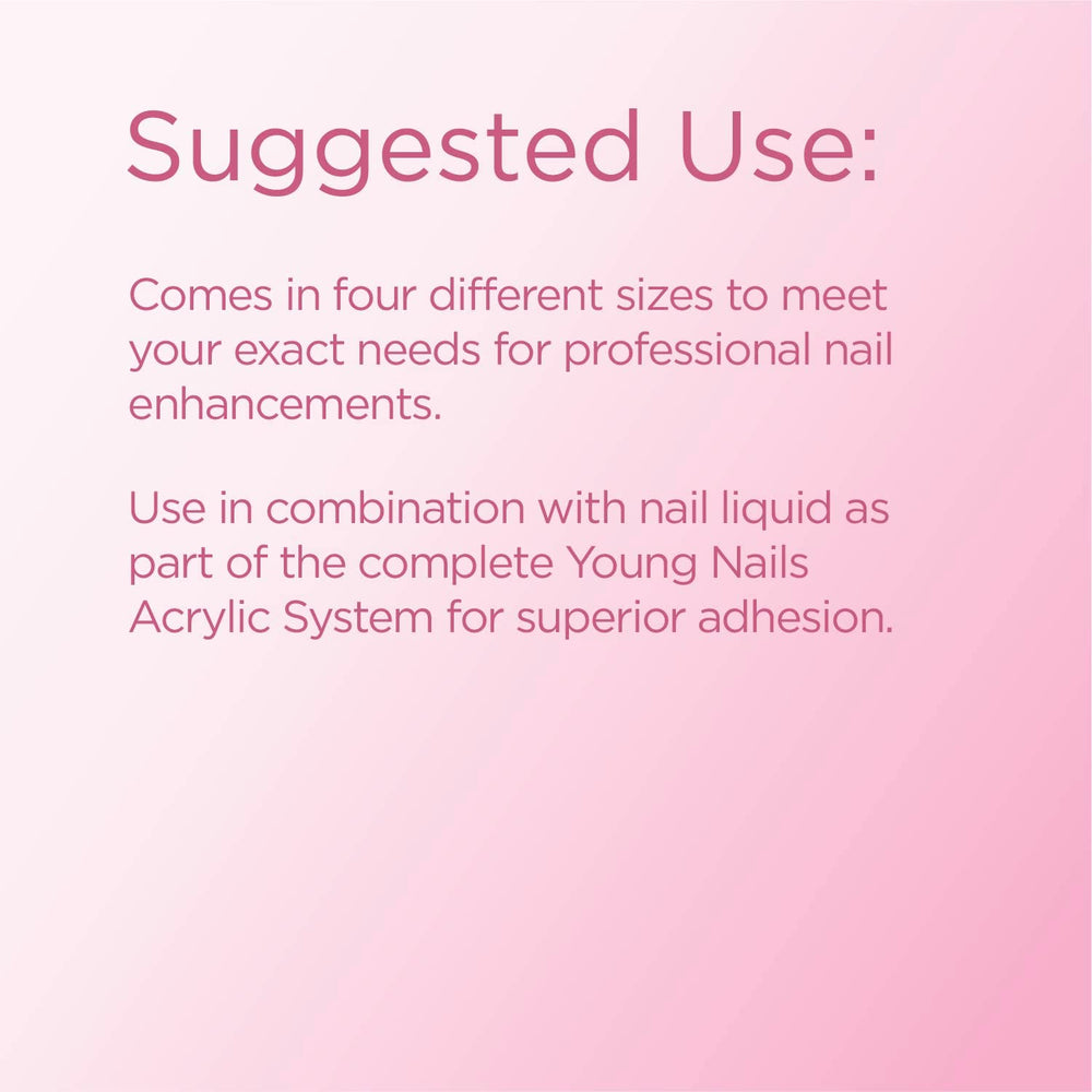 Young Nails Acrylic Speed Powder action shot demonstrates 60-second self-leveling set.