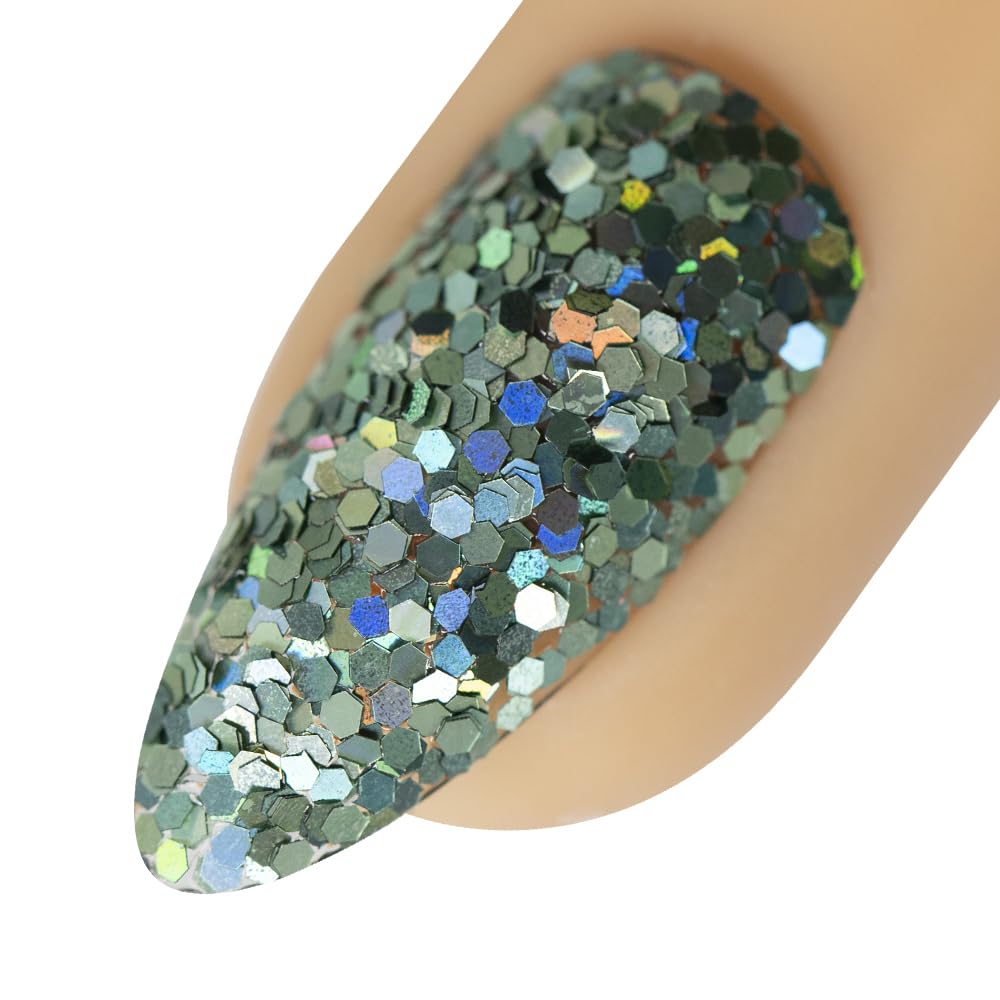 Young Nails Art Glitters bottle close-up showing vibrant sparkle for durable nail art