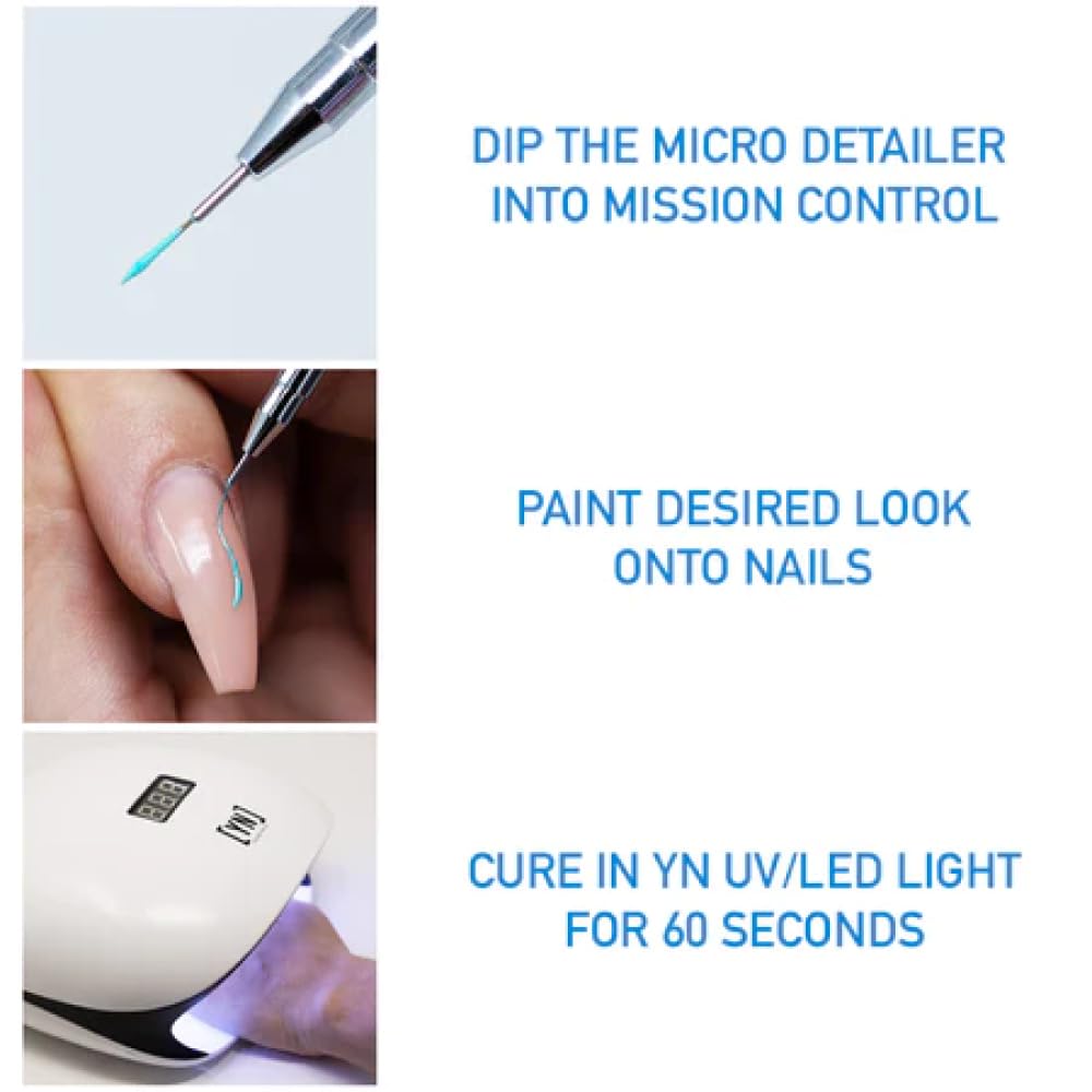 Young Nails Mission Control fine line-art capability supports intricate detailing