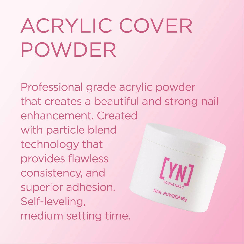 Young Nails self-leveling powder 75 seconds sets for faster nail extensions at home.
