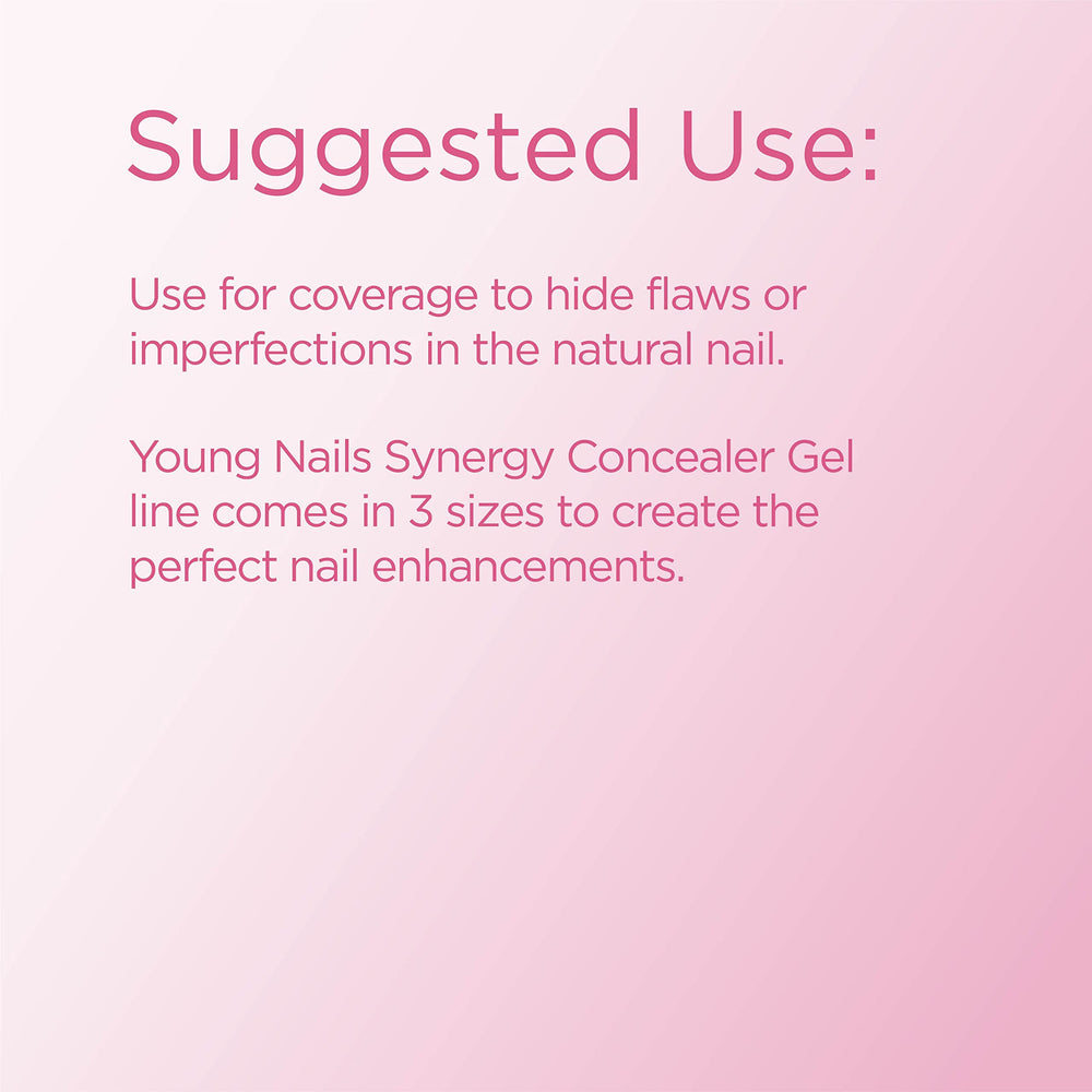 Young Nails Synergy Concealer Gel coverage to hide flaws on natural nails.