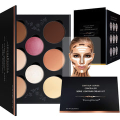 Youngfocus Contour Palette with 8 shades for precise sculpting and definition.
