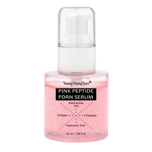 YOUNGYOUNGLOVE pink collagen serum bottle for firmer, radiant skin.