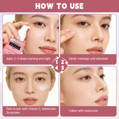 YOUNGYOUNGLOVE serum drops on skin demonstrate gentle hydration.