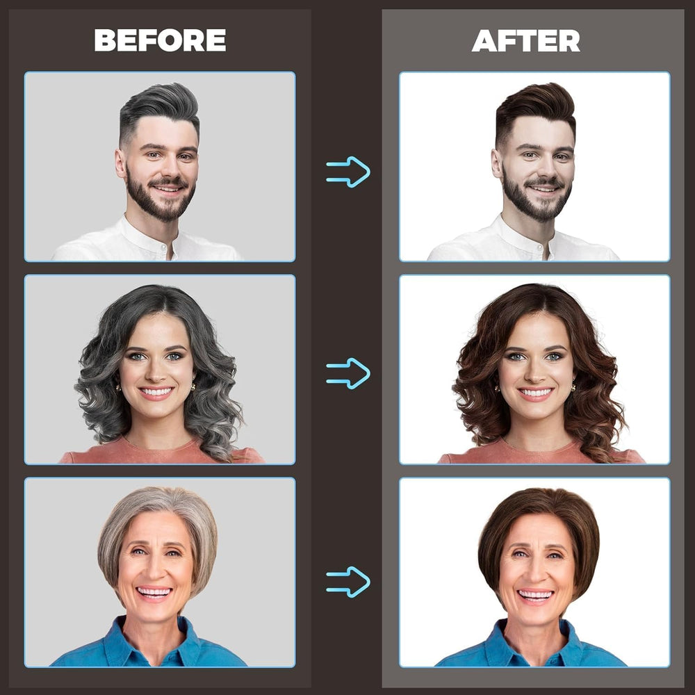 YOURTONE deep dark brown shade result for natural gray blending