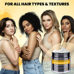 YOURTONE frizz-tamer mask demonstrates smoother-looking strands after use.