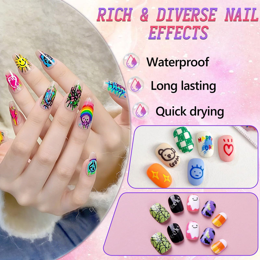 YOUSHEME ergonomic grip nail art markers for comfortable use