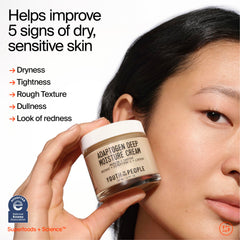 Youth To The People Adaptogen Cream jar packaging highlights nourishing barrier-friendly moisture.