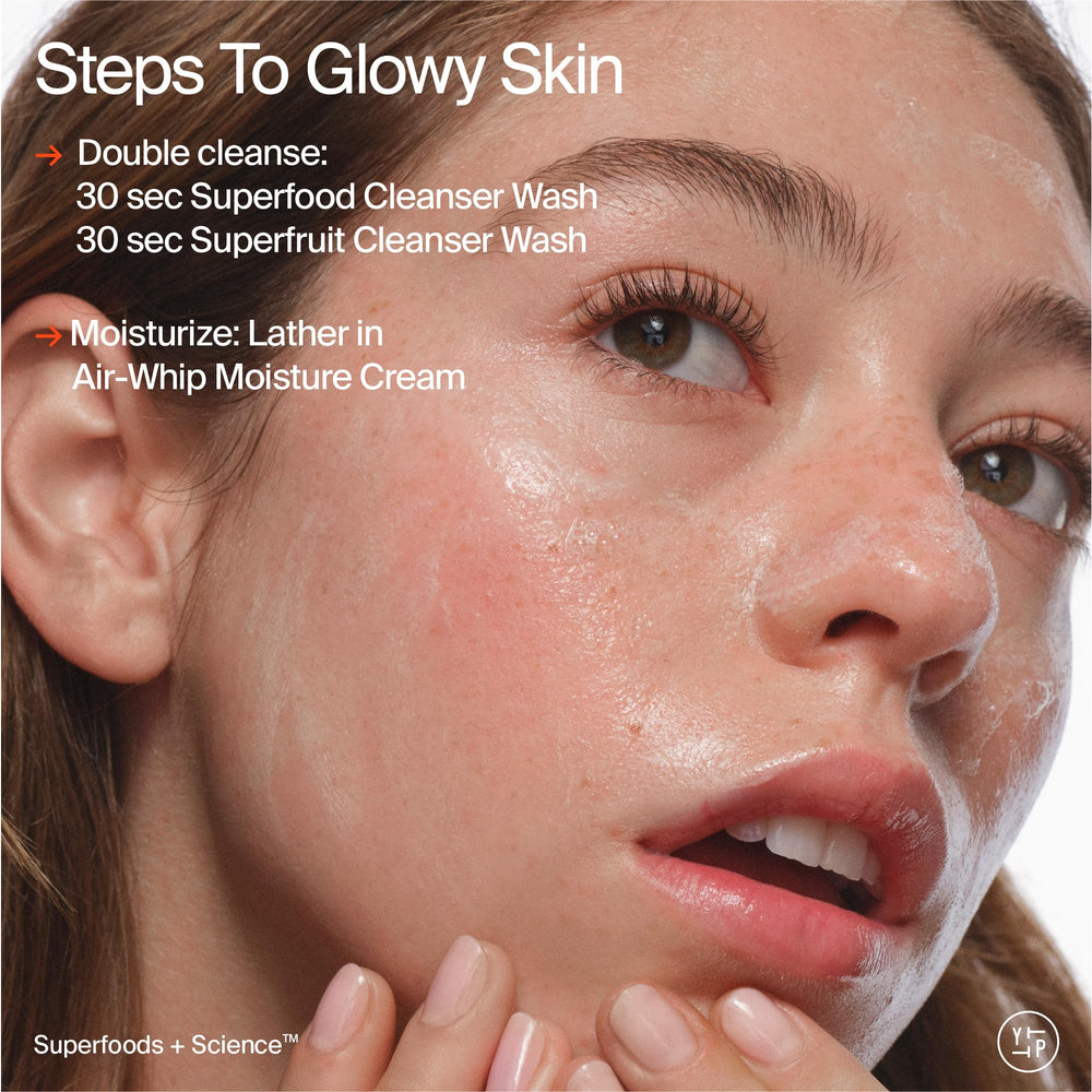 Youth To The People Cleanser close-up bottle highlighting gentle foam texture.