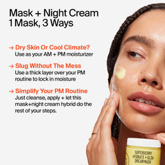 Close-up texture of Dream Mask and Body Butter showing creamy consistency.