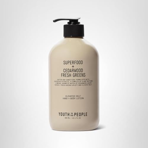 Applying Youth To The People hand and body lotion on hands shows smooth, balanced moisture.