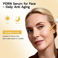 YouthVibe PDRN serum results suggest dewy, hydrated skin after use.