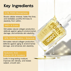 YouthVibe PDRN serum texture close-up hints smoothing action on fine lines.