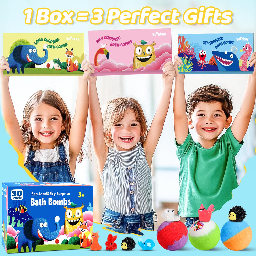 YoYokay 30-bomb set comes in vibrant gift-ready packaging for kids.