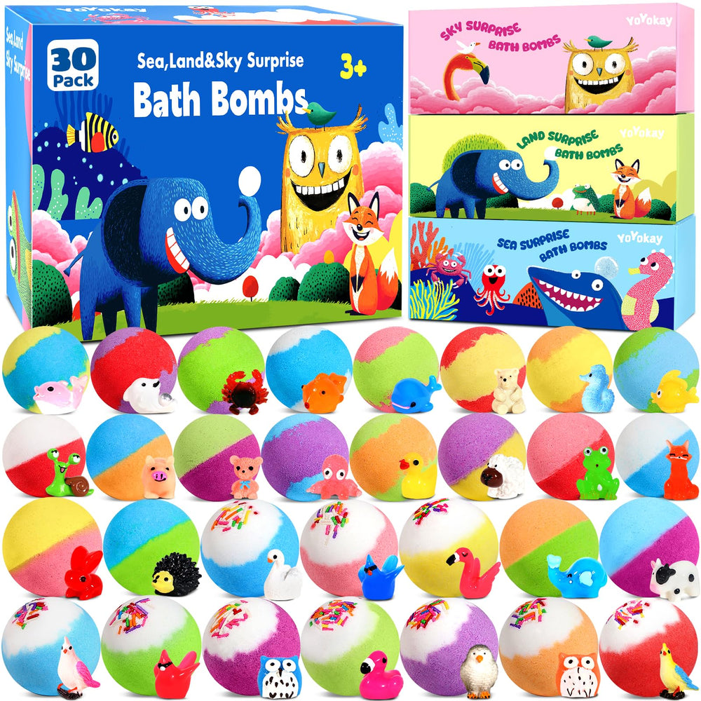 YoYokay ocean bath bomb with inside toy delivers a colorful, adventurous bath time for kids.