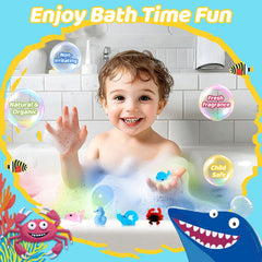 YoYokay sky bath bomb hides surprise toy for imaginative bath time journeys.