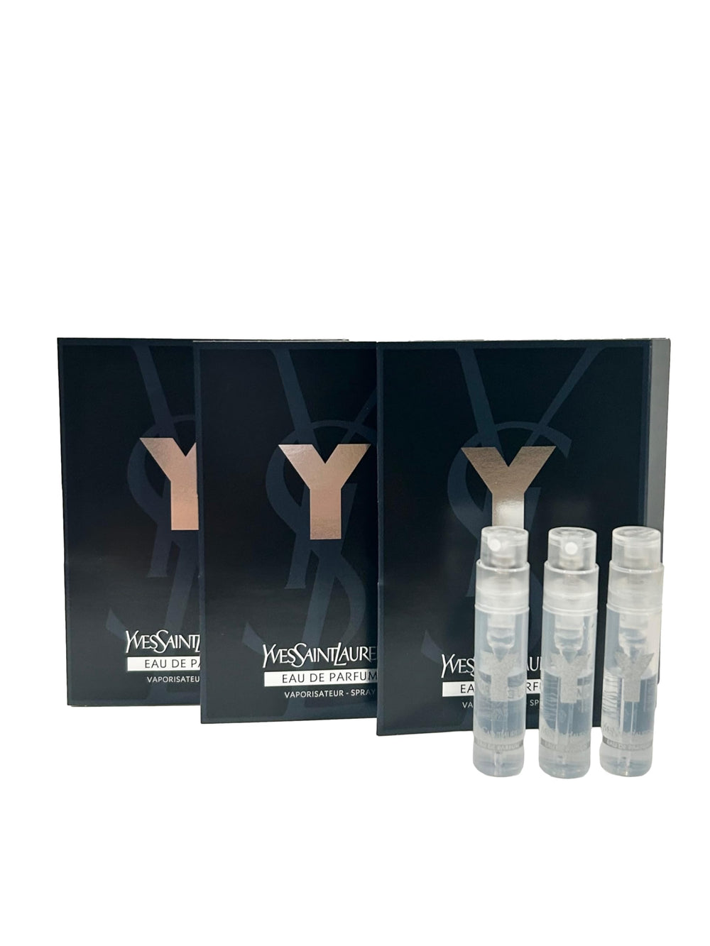 YSL Y Men EDP sample bottle, compact travel size for on-the-go scent trials.