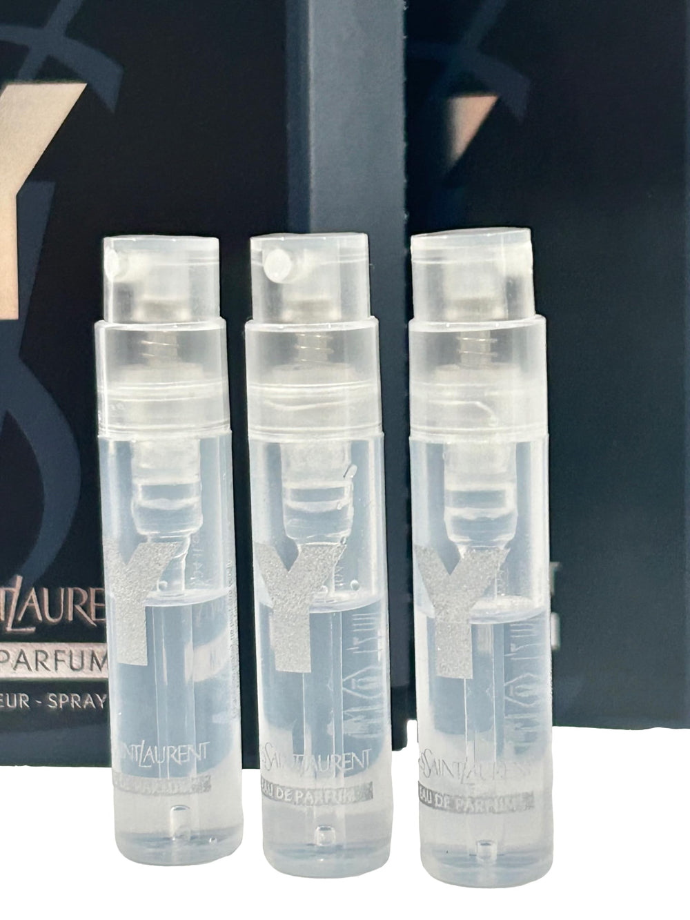YSL packaging for Y Men sample set, sleek presentation and easy storage.