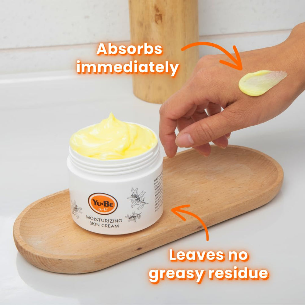 Yu-Be non-greasy hydration in action with smooth hand application