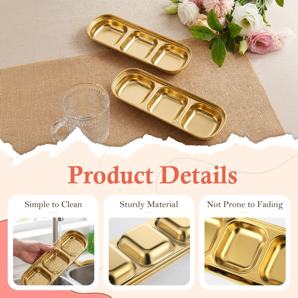 Yuanan spa-style gold tray set adds elegant storage to home beauty routines.