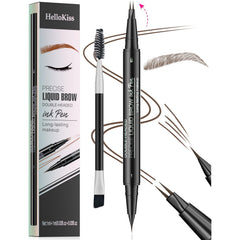 Yulinlon 9708 dual-ended brow pen with micro-tip for natural hair-like strokes