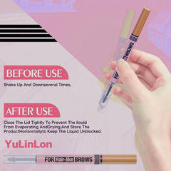 Yulinlon brow kit with pen and gel for complete daily styling.