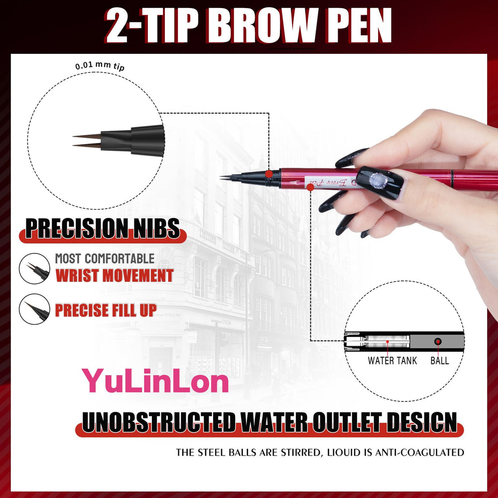 Yulinlon precision 0.01mm tip enables ultra-fine brow detailing.