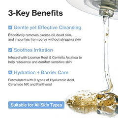 YUMU Licorice Deep Pore Cleanser in hand during cleanse session