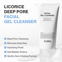 YUMU Licorice Deep Pore Cleanser foaming-lather texture delivering a light, purity-cleansing experience.
